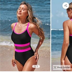 NWT CUPSHE Colorblock Scoop Neck O-Ring One-Piece Size Large